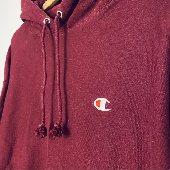 CHAMPION | BURGUNDY REVERSE WEAVE HOODIE - Picture 3 of 5
